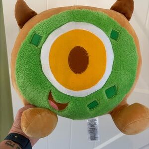 Green and Tan One-Eyed Monster Plush Stuffed Toy - Kids Cute Soft Plushie